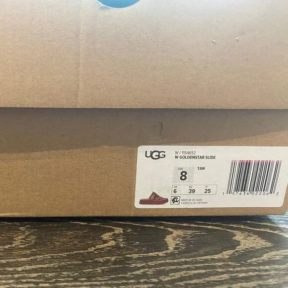 UGG  Goldenstar Slide Tan Leather 8 NWT 🏝️ 🏖️ - Picture 8 of 10